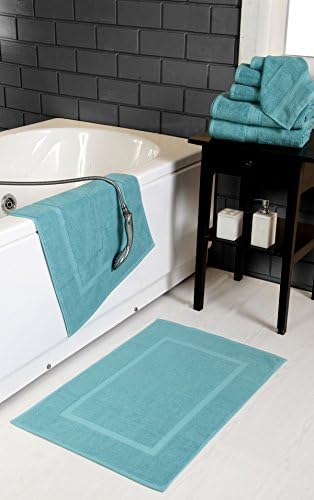 HILLFAIR 900 GSM 100% Cotton Floor Towels - 2 Piece Towels Set - Sea Green