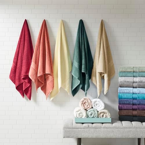 Madison Park 800GSM 100% Cotton Bathroom Bath Towel Set of 8, Dark Navy