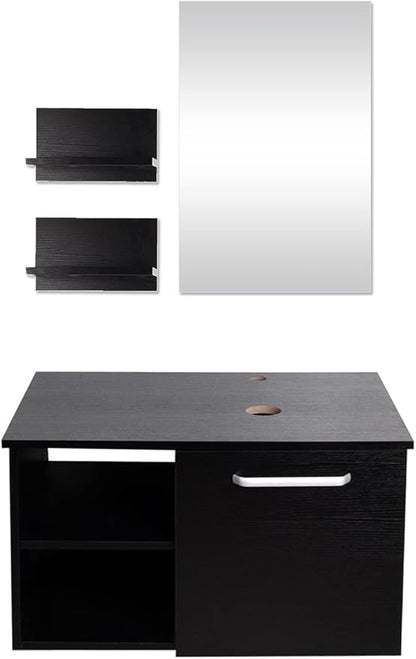 YOURLITE 28 Inches Bathroom Vanity with Mirror Modern Lavatory Wall Mounted Cabinet with Single Faucet Hole
