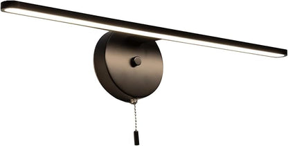 COTULIN 22 inch Black Vanity Light Bar for Bathroom, Matte Black Light Fixtures Over Mirror, Pull Chain in Wall Sconce Lighting, 4000K 12W Picture Light Under The Cabinet Lamp with On Off Switch