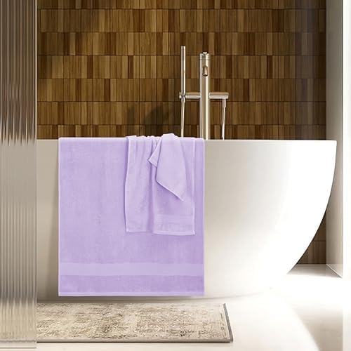 Belizzi Home 8 Piece Towel Set 100% Ring Spun Cotton, 2 Bath Towels 27x54, 2 Hand Towels 16x28 and 4 Washcloths 13x13 - Ultra Soft Highly Absorbent Machine Washable Hotel Spa Quality - Purple