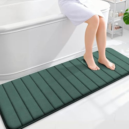 OLANLY Memory Foam Long Bathroom Rugs Runner 59x20, Super Soft Absorbent