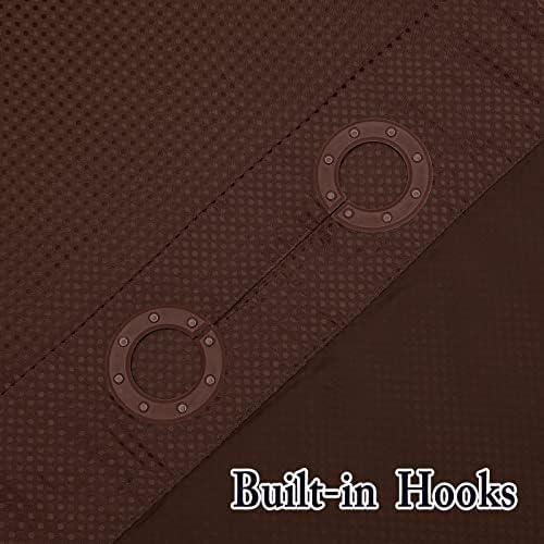 Gibelle No Hook Cloth Brown Shower Curtain with Liner, 72x80