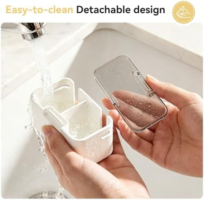 MOPMS Toothbrush Holders for Bathrooms with 2 Slot Independent Compartment