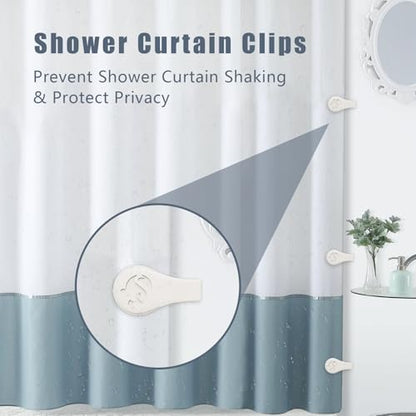 Magnetic Silicone Shower Curtain Clips for Liner 3 Packs (White)