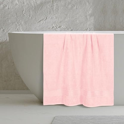 Belizzi Home Cotton 2 Pack Oversized Bath Sheet 35x70, Large Bath Sheet, Ultra Soft, Absorbent, Compact, Eco-Friendly, Recyclable, Quick Drying and Lightweight Towel - Pink