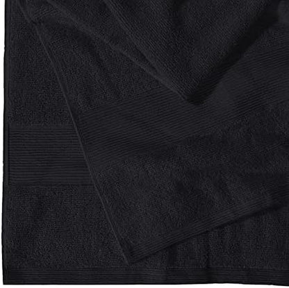 Belizzi Home Premium Cotton Oversized 2 Pack Bath Sheet 35x70-100% Pure Cotton - Ideal for Everyday use - Ultra Soft & Highly Absorbent - Machine Washable - Black