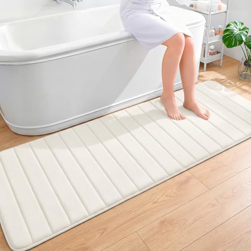 OLANLY Memory Foam Long Bathroom Rugs Runner 70x24, Super Soft Absorbent