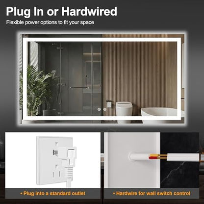 30x55 LED Bathroom Mirror with Lights, Lighted Vanity Mirror for Wall