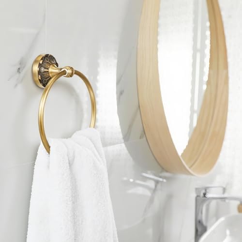 2 Pcs Antique Toilet Paper Holder Hand Towel Ring, with Cover