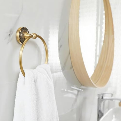 2 Pcs Antique Toilet Paper Holder Hand Towel Ring, with Cover