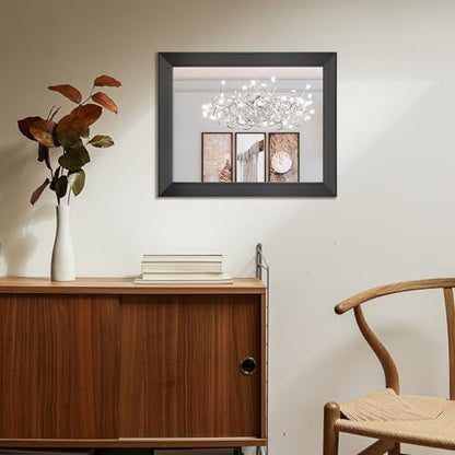 Ruomeng Rectangular Wall Mirror 16" x 20" Framed Mirror for Bathroom Black