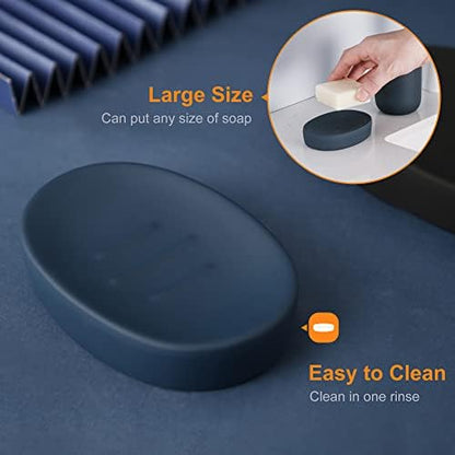 DUFU Blue Bathroom Accessory Set, 4 Pieces, Ceramic