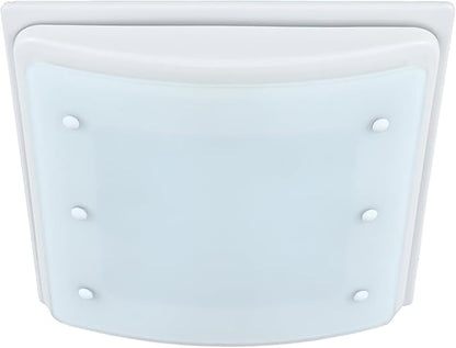 Good Housekeeping (90069) Buckingham 100 CFM 2.0 Sones Decorative Bathroom Ventilation Exhaust Fan with Light & Night-Light in Matte White