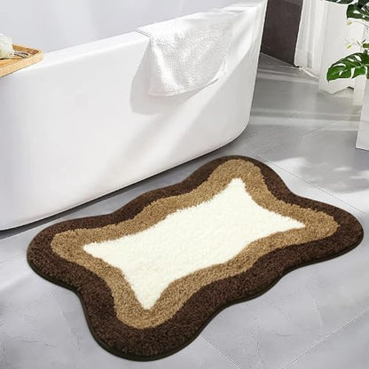 HAOCOO Bathroom Rugs Non Slip Washable, 18x25 inch Extra Soft Small Bath Mat, Microfiber Absorbent Cute Bath Mat Floor Carpet for Bathroom Indoor Door Mat Sink Tub Shower