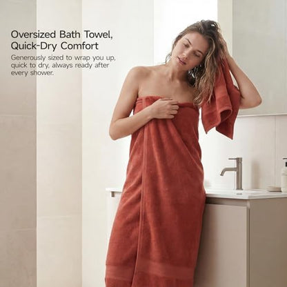 REDKISS 8 Piece Burnt Orange Towels Set, 100% Cotton, 600 GSM
