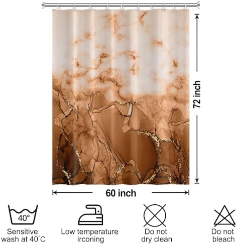 Brown Marble RV Stall Waterproof Shower Curtain 60x72 inches