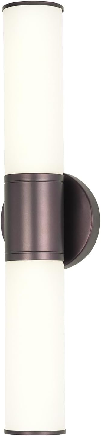2-Light Bathroom Vanity Lighting Fixture, Oil Rubbed Bronze Wall Sconce with Opal White Glass, E26 Stocket Indoor Wall Lamp, Modern Mirror Light