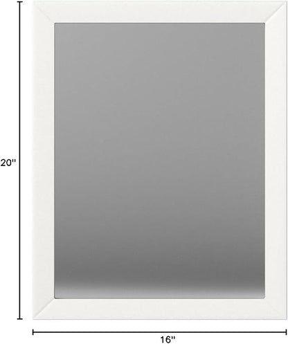 Amazon Basics Rectangular Wall Mount Mirror for Bedroom, Living Room, Entryway, Standard Trim, 16" x 20", White