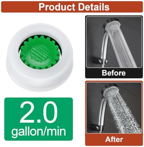8Pcs Shower Flow Restrictor, Green Water Flow Reducer Control Value