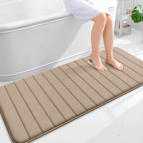 OLANLY Memory Foam Long Bathroom Rugs Runner 59x24, Super Soft Absorbent