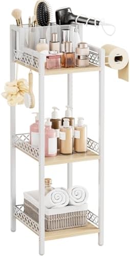 Slim Bathroom Storage Shelf Unit, Makeup Organizer for Small Spaces