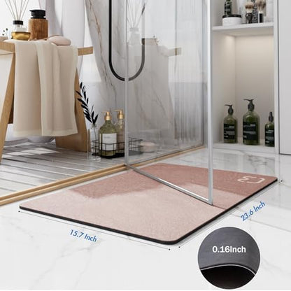 RUERYA Blush Pink Bathroom Rugs Stone Bath Mats for Bathroom,15.7"x23.6"