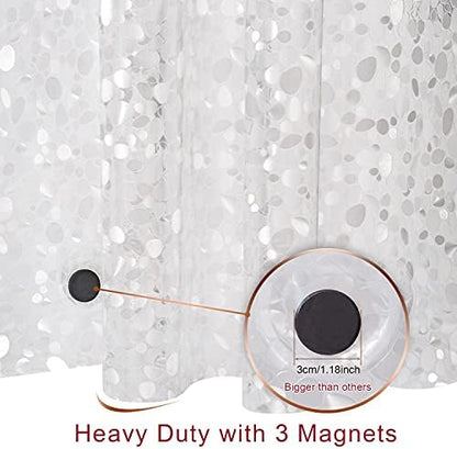 Bostofy Extra Long Shower Curtain Liner, Heavyweight Liner with Magnets and Rust-Proof Metal Grommets, Waterproof Shower Liner for Bathroom, 72' W x 78' H