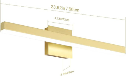 Aipsun Gold Bathroom Light Fixtures Modern LED Vanity Lights Over Mirror 24inch Vanity Lighting Adjustable Gold Wall Light for Bathroom （Cold White 6000K）