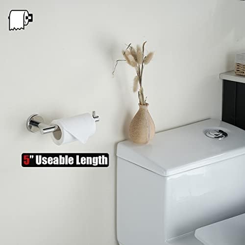 JQK Chrome Toilet Paper Holder, 5 Inch 304 Stainless Steel Thick 8mm Tissue Paper Dispenser for Bathroom, Hold Mega Rolls, Polished Chrome Wall Mount 2 Pack, TPH100-CH-P2