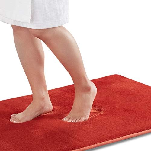 Memory Foam Bath Mat Non Slip Absorbent Super Cozy Velvet Bathroom Rug Carpet (22 inches X 42 inches, Autumn Glaze)