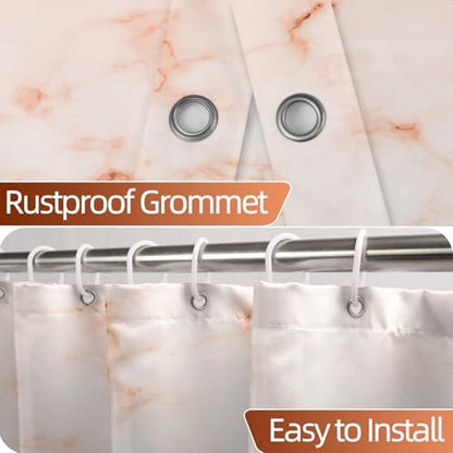 Burnt Orange Marble Stall Waterproof Shower Curtain 48x72 inches