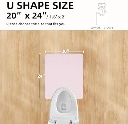 TYUU Thin Toilet Rug, Bathroom Rugs Non Slip, 20x24 U Shape Pink