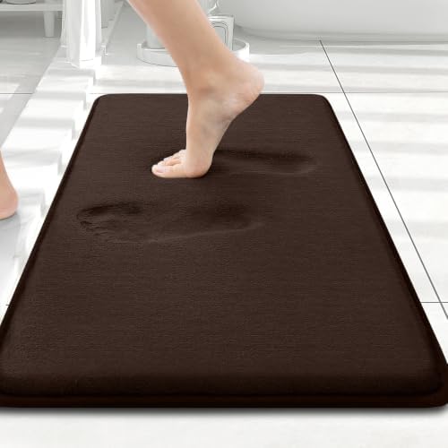 Smiry Memory Foam Bath Mat 24x16, Extra Soft and Absorbent Bathroom Rugs