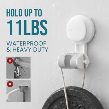 TAILI Shower Head Holder Suction,Visible Safety,with Hooks,White