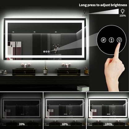 LOAAO 60"X36" LED Bathroom Mirror with Lights, UL Listed