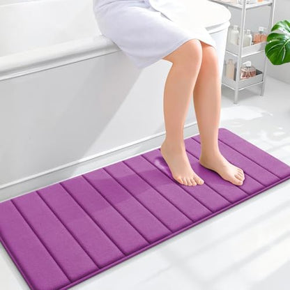 OLANLY Memory Foam Long Bathroom Rugs Runner 47x17, Super Soft Absorbent