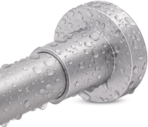 YNL Silver Shower Curtain Rod 32-94 Inch(2.7-7.8ft), Non-Slip, Never Rust, Stainless Steel No Drill Spring Tension Shower Rod, Adjustable Long Curtain Rod for Bathroom Window Patio