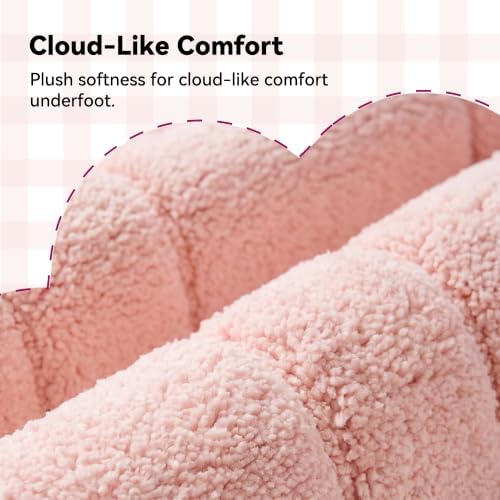 GRANNY SAYS Pink Bathroom Runner Rug 24" x 48", Soft Microfiber Bath Mat
