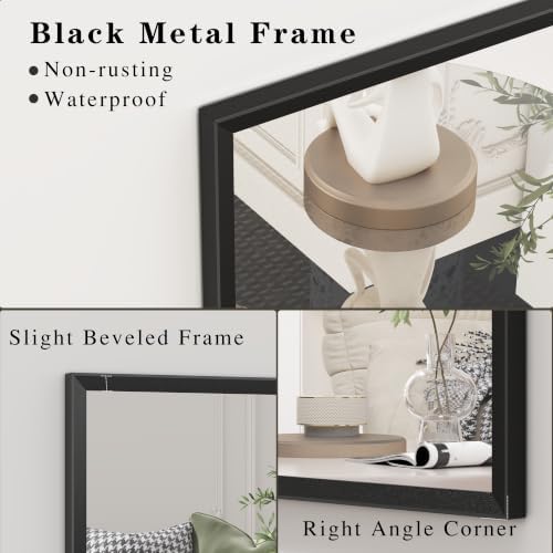 Black Framed Bathroom Mirror for Over Sink 24x28