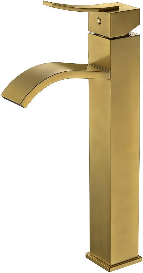 Dawn AB78 1158MAG Single-Lever Square Tall Lavatory Faucet for Vessel Sink, Matte Gold