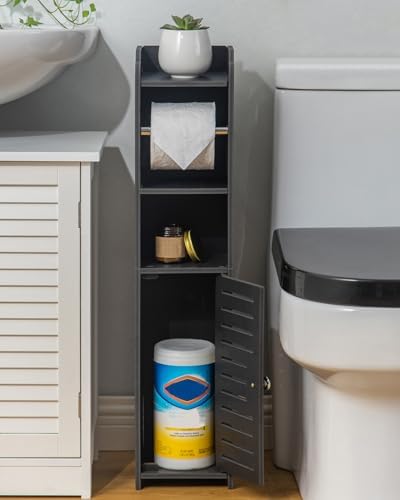 AOJEZOR Toilet Paper Holder Stand: Holds 4 Rolls for Small Bathroom Renters