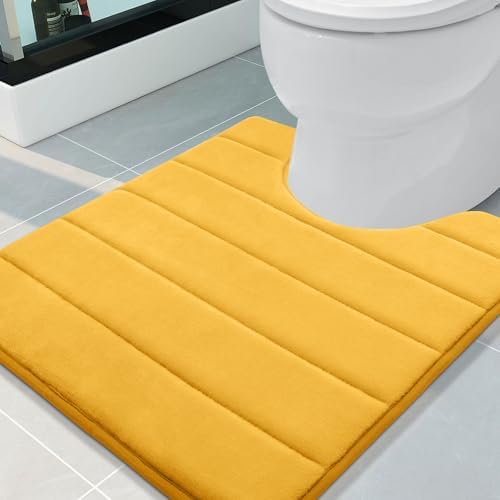 Buganda Memory Foam U-Shaped Toilet Rugs 24 x 20, Absorbent Bathroom mat