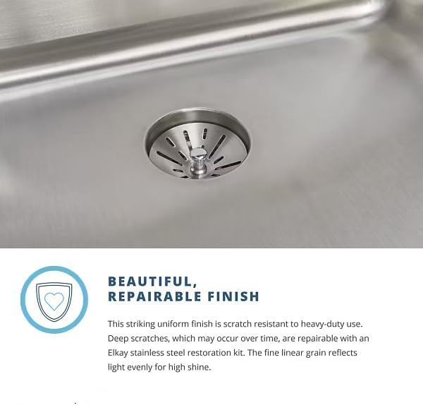 22 Inch Drop In Stainless Steel Kitchen Sink, Single Bowl 18 Gauge 304 Stainless Steel Sink, 7-5/8" Deep Basin, Lustertone Satin Finish Top Mount Kitchen Sink, Quick Clip Installation, 1 Faucet Hole