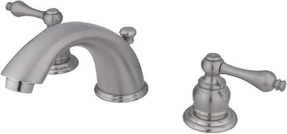 Kingston Brass KB978AL Victorian Widespread Lavatory Faucet with Metal lever handle, Brushed Nickel