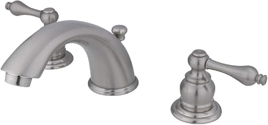 Kingston Brass KB978AL Victorian Widespread Lavatory Faucet with Metal lever handle, Brushed Nickel