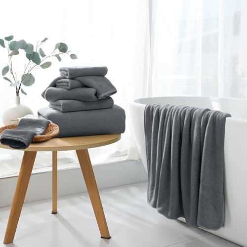 Premium Towel Set 2 Pack Hand Towel 16" x 31",Ultra Soft Highly Absorbent Hand Towel | Durable | Quick Dry | Multifunctional | Luxury Towel for Bathroom Hotel Kitchen Gym,Dark Grey