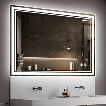 32 x 40'' LED Bathroom Mirror, Anti-Fog, Dimmable 3 Colors