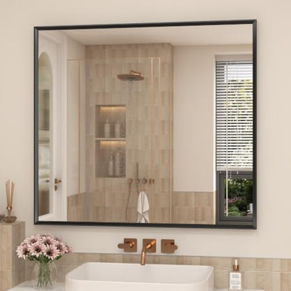 Black Framed Bathroom Mirror for Over Sink 40x36