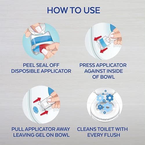 Lysol Click Gel Automatic Toilet Bowl Cleaner, Gel Toilet Bowl Cleaner, for Cleaning and Refreshing, Ocean Fresh, 6 Applicators per Pack